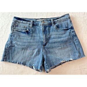 Joes Jeans Denim‎ Shorts Women Size 28 (31) Blue High Rise Jean Shorts Raw Hem